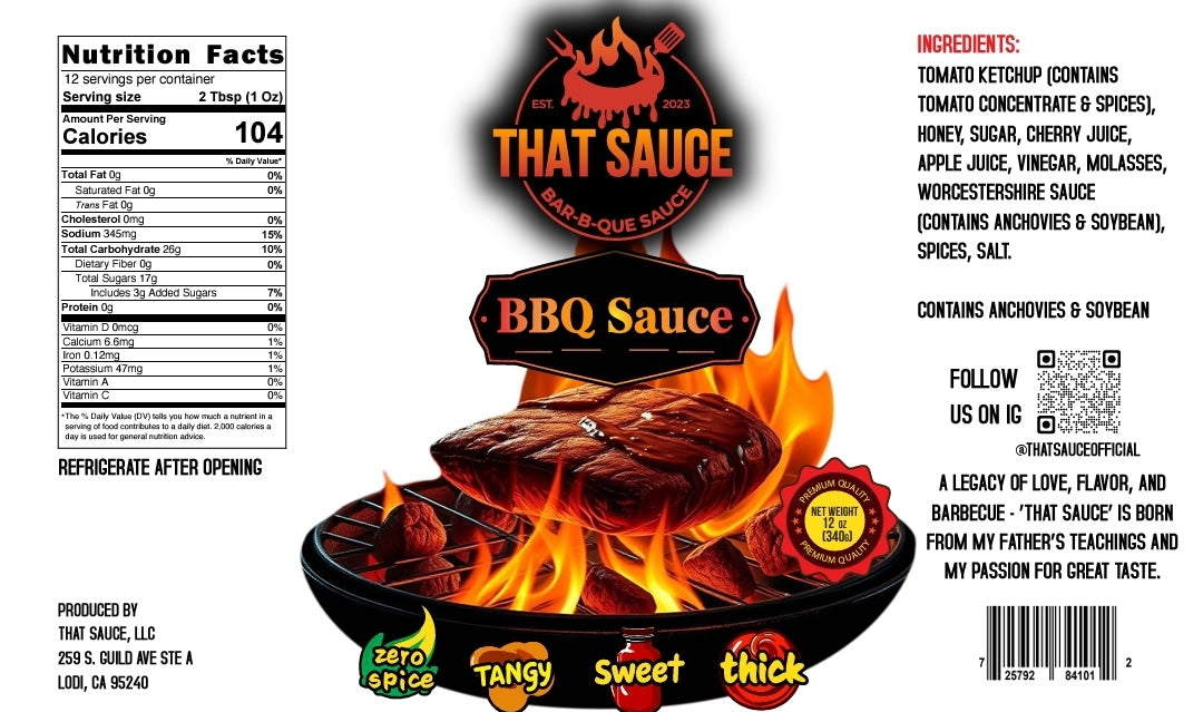 That Sauce Bar-B-Que Sauce, Zero Spice, 12.0 oz