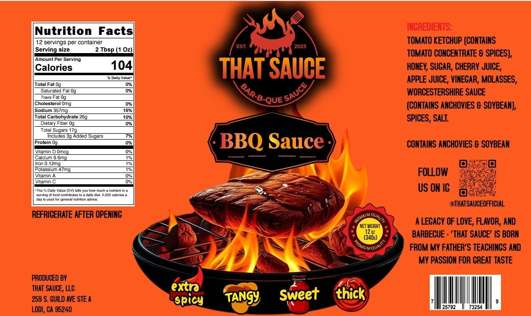 That Sauce Bar-B-Que Sauce, Extra Spicy, 12.0 oz