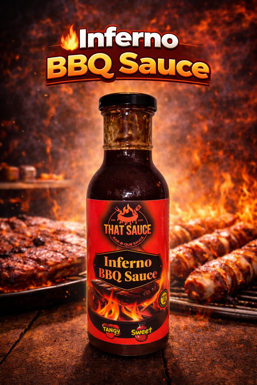 That Sauce Bar-B-Que Sauce, Inferno, 12.0 oz